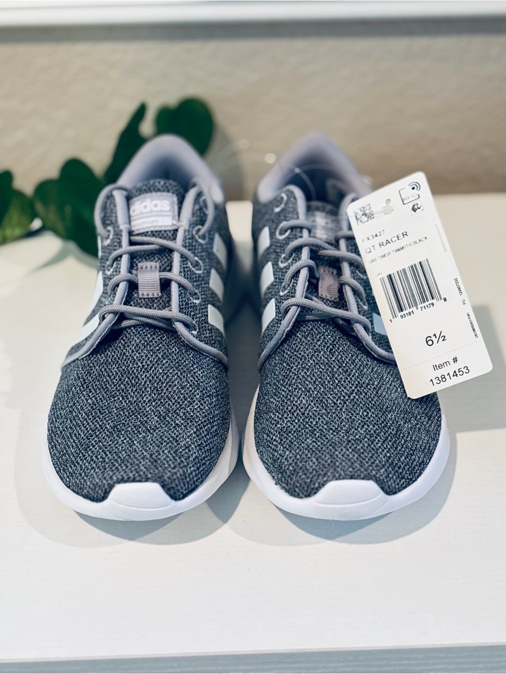 adidas Gray Knit QT Racer Women's Sneakers